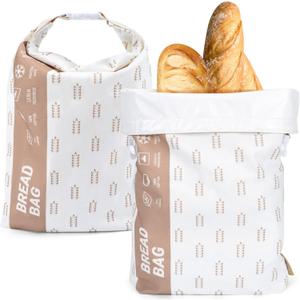 17inch Deep Bread Bags Homemade Bread Bag Sourdough Storage Food-Grade TPU Keeps Loaf Fresh Longer Reusable Freezer-Safe & Crumb-Proof Design 2 Pack XL