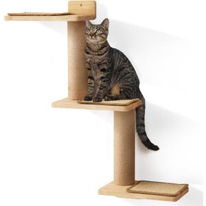 FUKUMARU Cat Wall Shelves, 3 in 1 Transformable Cats Scratching Post Wall Mounted, DIY Kitten Walls Jungle and Perch Platform Supplies, Suit for Climb, Play, Nap, Scratch