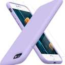 Miracase Ultra Slim Designed for iPhone SE Case 2022(3rd Gen)/iPhone SE 2020 Case(2nd Gen)/iPhone 7 Case/iPhone 8 Case with Screen Protector, Multi-Color Silicone Shockproof Phone Case(Light Purple)