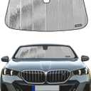 Pigenius Windshield Sun Shade for BMW 5 Series Sedan & M5 (G30/F90) 2017-2023, Fits 530i 540i 530e M550i M5, Reversible Silver/Black