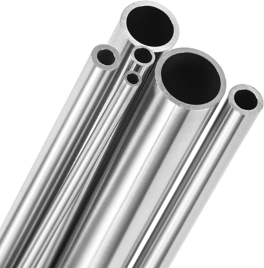 300mm 304 Stainless Steel Tube, 3mm 4mm 5mm 6mm 10mm 12mm OD 0.5mm/1mm Wall Thick Seamless Straight Metal Pipe Tubing for Construction/Machining/Crafting [Set of 6 Sizes]