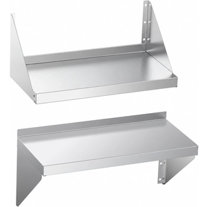 Stainless Steel Wall Shelf 12"x24" 2 Pack, Reversible Brackets