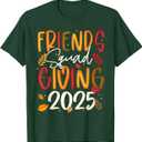 Friends Squad Giving 2025 Autumn Fall Thankful Thanksgiving T-Shirt Size M