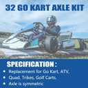 Silscvtt 32 Go Kart Axle Kit Alloy Rear Axle with Brake Dics +Brake Master Cylinder +Sprocket +Pillow Bearing +Chain + Hub Replacement for Go Kart ATV Quad Drift Trikes