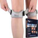 2 Pack Patella Knee Brace - Knee Support and Pain Relief, Running, Hiking, Basketball, Jumpers Knee, Tendonitis, Adjustable Strap Patellar Tendon Stabilizer (Gray)