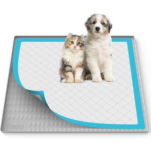 Pee Pad Holder for Dogs,Silicone Dog Puppy Pad Holder, 34 x 28 No Spill Raised Lip High Edge,Portable, Leak-Proof Mat Holder for Dog Training Pads,Square Potty Trays for Home Floor Protection (Light Grey)