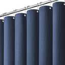 Waffle Shower Curtain 256 GSM Heavy Duty Fabric 72"x72" Navy Blue