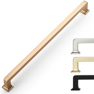 9BUILD 10 Pack 10 Inch Cabinet Handles - Champagne Bronze Cabinet Pulls for Kitchen & Dresser (10"/256MM Hole Center)