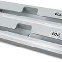 SpaceAid WrapNeat 2 in 1 Wrap Organizer with Cutter and Labels, Plastic Wrap, Aluminum Foil and Wax Bamboo Dispenser for Kitchen Storage Organization Holder for 12" Roll (Gray) (2-Slot, 3"Tall)