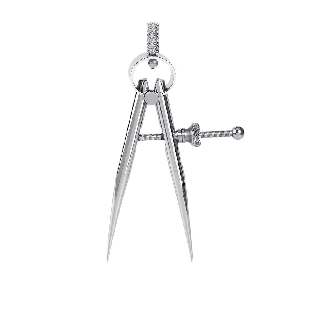 WUTA Spring Wing Divider 304 Stainless Steel Precision Scriber Caliper Tool Metal Dividers Adjustable Spacing Compass High Polished Round Leg for Drawing Circles, Leather Craft, Jewelry Design (Small)