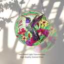 Hummingbird Stained Glass Decor for Women, Bird Lovers Suncatcher. Green Birds Art Walldecor.