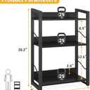 Hosfais Book Shelf Small Bookshelf - 3-Tier Wood Bookcase Industrial Bookshelf Metal Narrow Bookcase Storage Organizer Display Rack for Bedroom Living Room Home Office (Black)