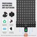 MBOSS Bath Tub Shower Mat Non Slip Bathtub Mats for Bathroom Shower Floor Mat Bath Mats for Shower Tub Anti Slip Shower Mat with Drain Hole and Large Suction Cups (Black, 37.5 X 15.7 Inch)