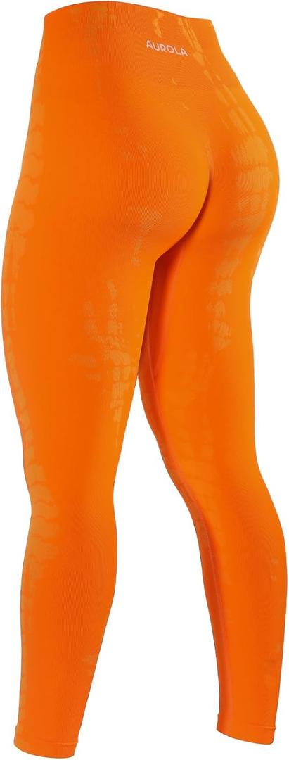 AUROLA Serpent Snake Seamless Scrunch Workout Leggings for Women,Girls Squat Proof Ribbed Thick Active Gym Pants, L