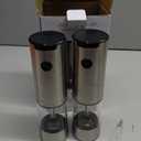 Salt and Pepper Grinder Set- Automatic Battery Pepper Mill Shakers Gifts for Men Dad, Adjustable Coarseness Upgraded Larger Capacity with Led Kitchen Essentials for New Home Housewarming (Stainless Steel)