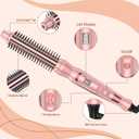Heated Round Brush Curling Brush,Volumizing Thermal Brush 1 Inch Ceramic Tourmaline Heated Hot Ionic Iron, Curling Wand Hair Styler Tool (Pink, 1 inch)