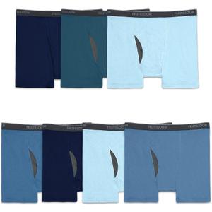 Fruit of the Loom Men's Coolzone Boxer Briefs, Moisture Wicking & Breathable, Assorted Color Multipacks (XX-Large Big, Big Man - 7 Pack - Assorted Blue)