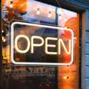 Open Signs for Business, COB Chip LED Neon Open Sign, 16"x 9" Bright Electric Light Up Open Signs with ON/OFF Switch for Bars, Stores, Coffee Shop, Hotel, Window, Outdoor etc. (Yellow White Horizontal)