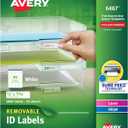 Avery Removable ID Labels, Sure Feed, Removable Adhesive, 0.5" x 1.75", 2,000 Labels (6467)