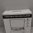 Vintage Record Player with Built-in Stereo Speakers Turntable Vinyls Records LP Phonograph Belt Drive 3 Speed 3 Size Support Wireless Input RCA Output Auto Stop Retro Wooden Walnut Red