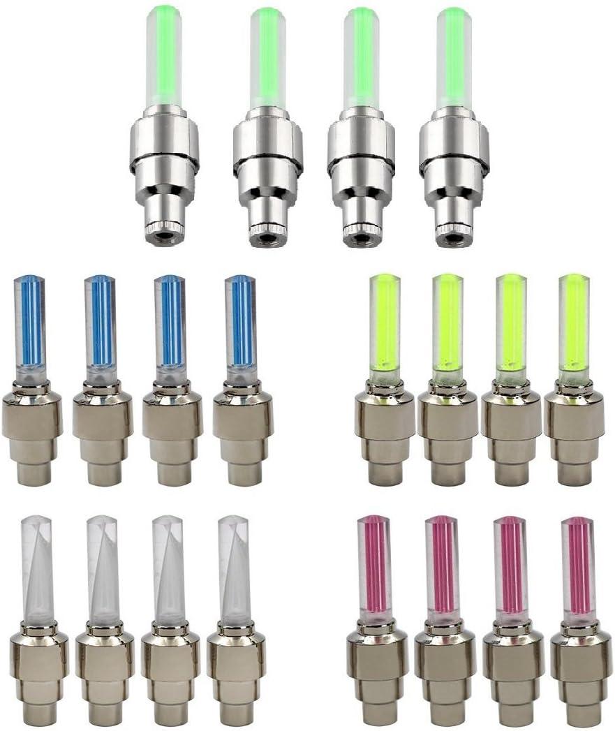 BlueSunshine 20 PCS of Led Flash Tyre Wheel Valve Cap Light for Car Bike Bicycle Motorbicycle Wheel Light Tire (4 Red, 4 Yellow, 4 Blue, 4 Green, 4 Colorful)