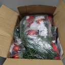 6ft Battery Operated Christmas Garland with 20 LED Lights & Timer, Pre-Lit Artificial Garland for Mantle, Staircase, Table, Indoor Outdoor Xmas Holiday Decor,Red Bow