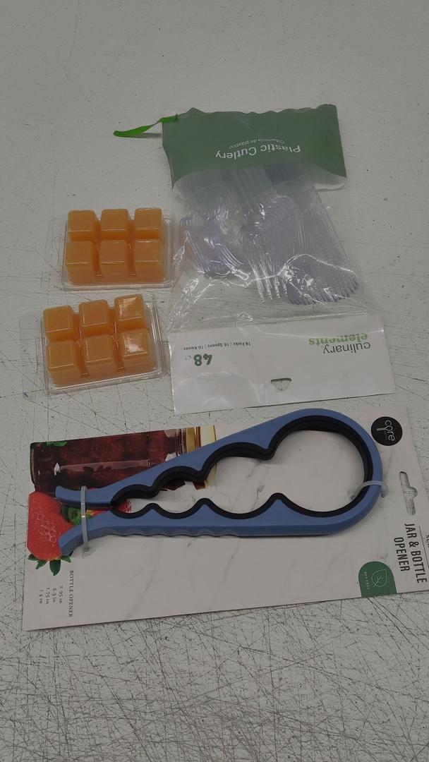Pack Of 4, Plastic Cutlery, Wax Cubes, Bottle Opener