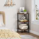 Tajsoon Corner Shelf Stand, 3 Tier Industrial Corner Shelves, Multipurpose Standing Display Shelf, Corner Shelving Unit for Bedroom, Living Room, Office, Kitchen, Rustic Brown