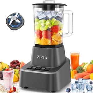 Zuccie Blender for Shakes and Smoothies With 54oz Glass Jar, 4 Speed Settings, Countertop Blender for Frozen Fruit Drinks, Smoothies, Sauces, 750 Watts, Gray