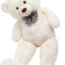 MorisMos Giant White Teddy Bear 4 Feet, Cute 47inch Stuffed Animal Big Teddy Bear Plush, Classic Girlfriend Boyfriend Gift, Birthday, Party Favor