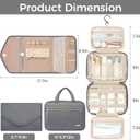 2 x BAGAIL Hanging Toiletry Bag for Women Water-resistant Cosmetic Bag Large Capacity Travel Makeup Organizer for Full-Sized Travel Essentials(Classic+Jewelry Bag, Grey)
