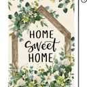 8 x AVOIN colorlife Home Sweet Home Spring Floral Garden Flag 12x18 Inch Double Sided Outside, Eucalyptus Flowers Seasonal Welcome Yard Outdoor Flag
