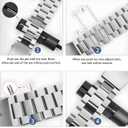 Metal Watch Band  Quick Release Watch Bands for Men Women - Stainless Steel Smart Watch Strap Bracelet Replacement Polished - 12mm ... 20mm 22mm 24mm (Silver&gold)