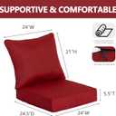 Goodgoods 24 x 24 Outdoor Patio Deep Seat Cushions 2-Pack, 1000+ Hours Fade-Resistant & Water-Resistant Outdoor Furniture Chair Cushions with 30D High-Resilience Foam for Sofa Chair, Chili, 24''x24''x5.5'' 2 sets