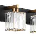 Aipsun Bathroom Vanity Light Fixtures Crystal Vanity Light for Bathroom 4 Light Modern Vanity Lighting (Exclude Bulb) (32 inch, Black Gold)