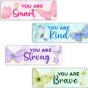 4 Pieces Girls Room Decor, Butterfly You Are Kind Bedroom Decor, Toddler Girl Room Decorations, Inspirational Kids Nursery Room Playroom Room Wall Art-02