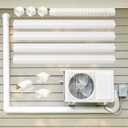 4" W x 15.5Ft L Mini Split AC Line Cover Kit Decorative PVC Tubing Pipe Cover Set for Center Air Conditioner & Heat Pumps Systems