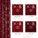 NICETOWN 2 Panels Christmas Red Curtains 52 x 63 Inch - Gold Stamped Grommets Christmas Curtains for Living Room, Bedroom - Holiday Festive Window Drapes - Christmas Decoration