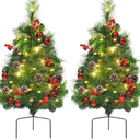 Goplus 2.4-ft Pre-lit Artificial Christmas Tree with White LED Lights