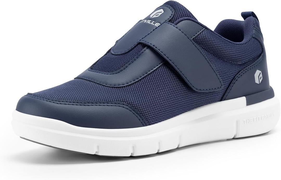 FitVille Diabetic Shoes for Men Extra Wide Width, Swollen Feet Shoes for Diabetics Pain Relief(Dark Blue, 12.5 Extra Wide)