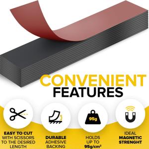 X-bet MAGNET ic Strips with Adhesive Backing - ic Tape for Crafts - Tool and Knife Strips for Kitchen, Garage and Garden - Adhesive ic Tool Holder Strip for Wall