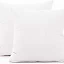TAOSON 100% Cotton 300 Thread Count 2pc / Pair Pillow Cover Pillowcase Pillow Protector Cushion Cover with Hidden Zipper Only Cover No Insert - European, White 26 x 26 inch