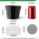 RooTrimmer 20 Pack Plant Pots, 6 Inch Plastic Plant Planter with Saucers and Mesh Mats, Durable Flower Pots with Drainage Holes Perfect for Indoor Outdoor, Black