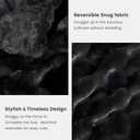 Cozy Bliss Faux Fur Throw Blanket for Couch, Fuzzy Soft Plush Thick Bubble Blanket for Sofa Bedroom Living Room, 90 * 90 Inches Black