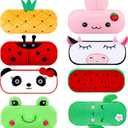 16 Pcs Cute Cartoon Pencil Cases Bulk Zipper Animal and Fruit Plush Pencil Pouch Boxes Japanses Kawaii Stationery Bag, Back to School First Day of School Supplies