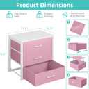 BOLUO Closet Drawers Pink 3 Drawer Dresser for Closet Organizers and Storage Bedroom Dorm Modern
