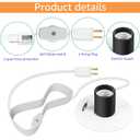 Blow Mold Light Kit Replacement Medium Base LightLight Cord with Switch, for MB48 E26 E27LED Single Light Cord Kit,for Christmas Village Halloween Salt Lamps Home Festive (2 Sets) (White 2 Pcs)