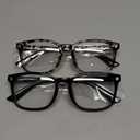 Blue Light Blocking Glasses - Fashion Square Eyeglasses, Anti UV Ray Computer Gaming Glasses Blue Blockers for Women/Men (*Black & Transparent)