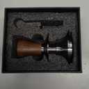 58.5mm Tamper with Walnut Handle Self-Leveling & Double Spring Loaded Calibrated Design Fits 58mm Portafilter Basket for Precise Consistent Shots
