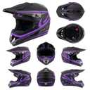 SanQing Youth Motocross Dirt Bike Full Face Helmet DOT Approved Purple,XL